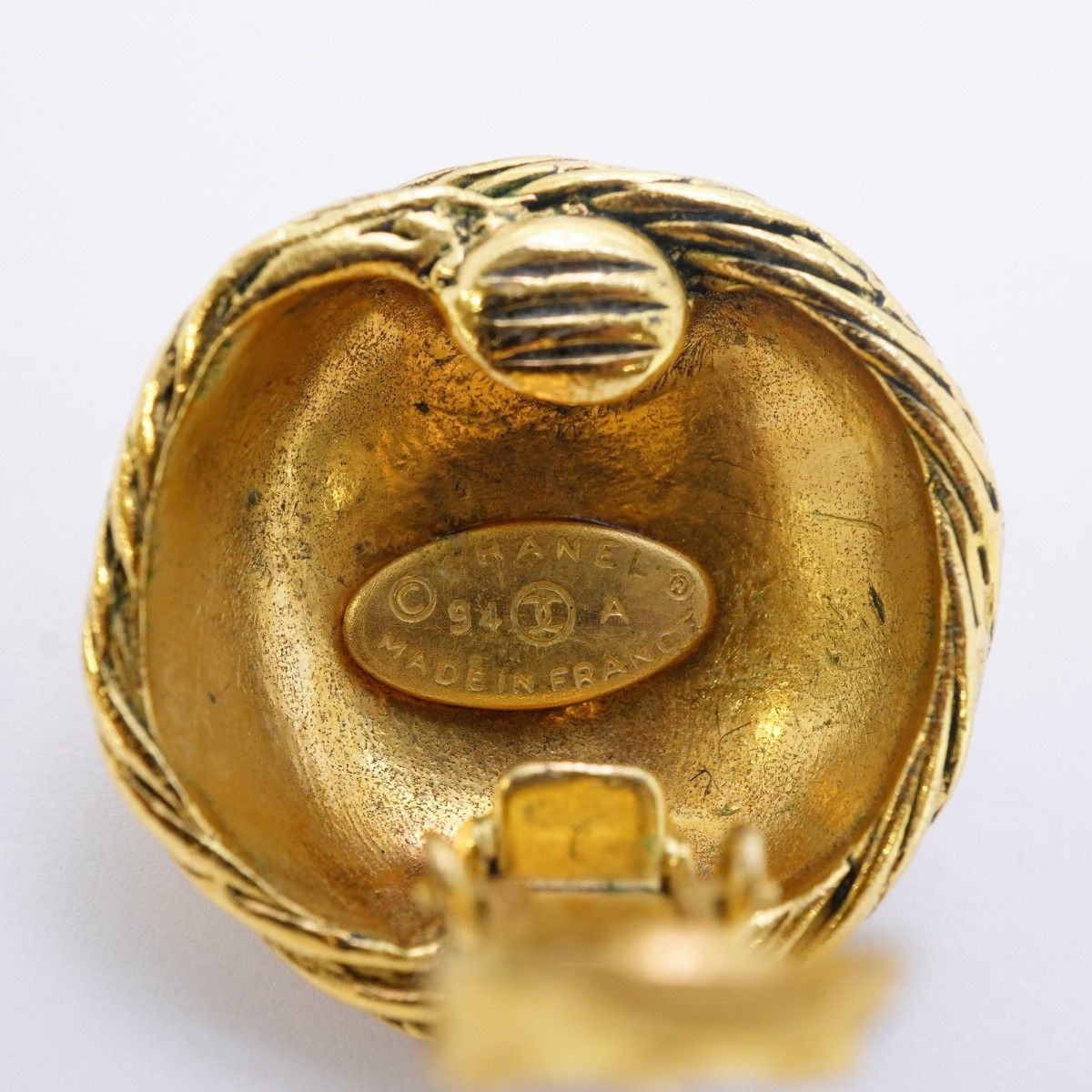 Chanel Earrings Vintage CC Logo Gold Plated — view 4