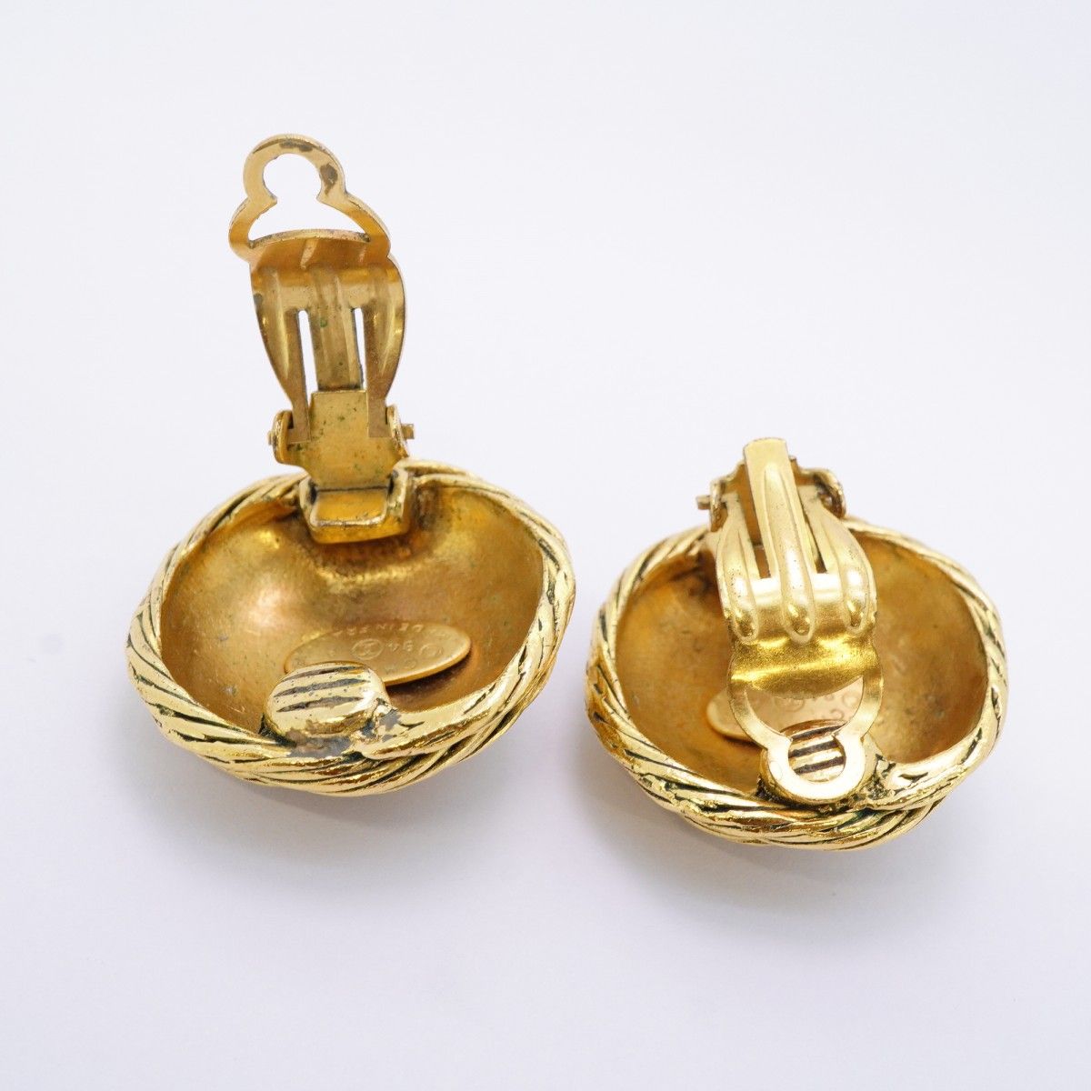 Chanel Earrings Vintage CC Logo Gold Plated — view 3
