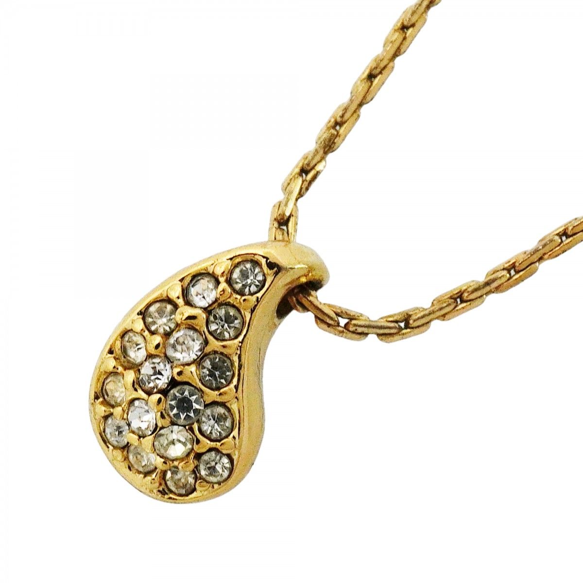 Dior Necklace Gold Plated Rhinestone
