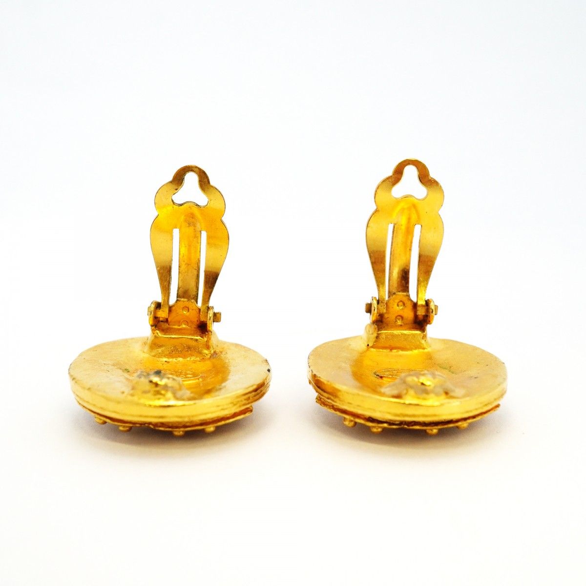 Chanel Earrings Vintage CC Logo Round — view 6