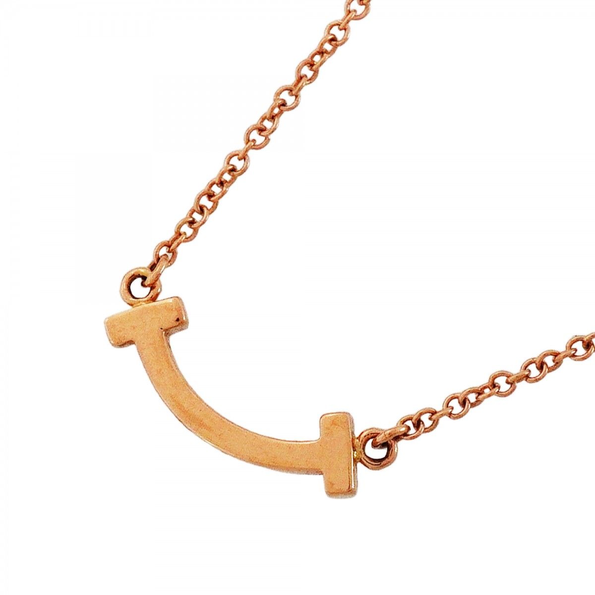 Tiffany & Co Necklace T Smile Mini 18k Pink Gold