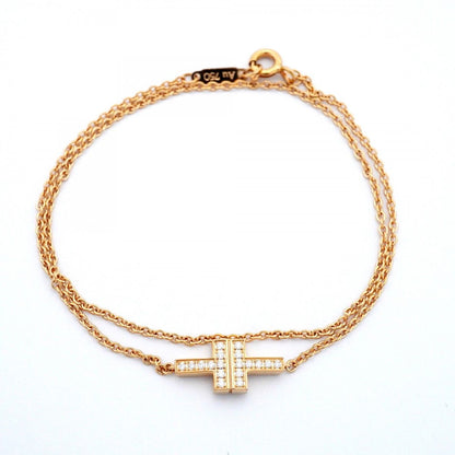 Tiffany & Co Bracelet Ttwo Double Chain 18k Pink Gold Diamond — view 3
