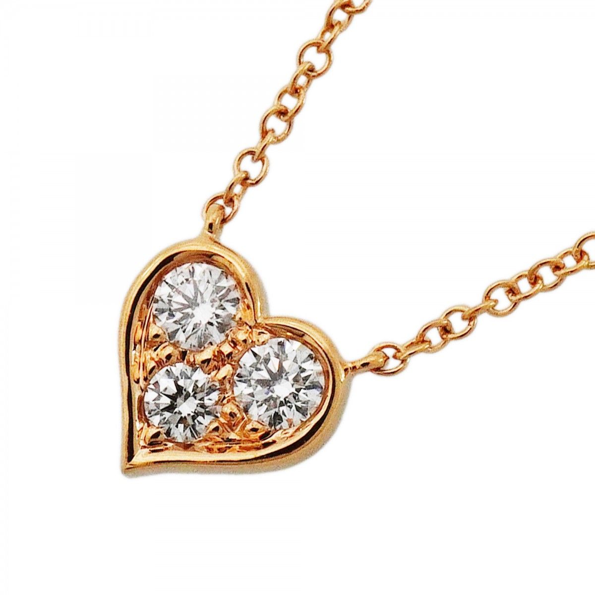 Tiffany & Co Necklace Sentimental Heart 18k Pink Gold Diamond