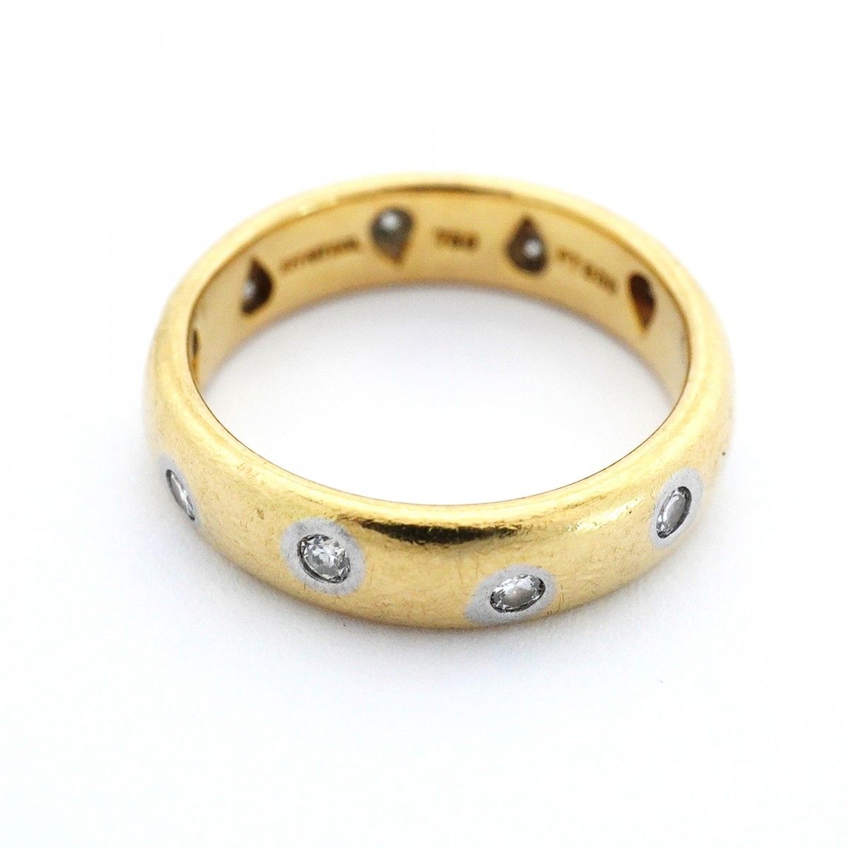 Tiffany & Co Ring Dots 18k Yellow Gold Platinum Diamond — view 3