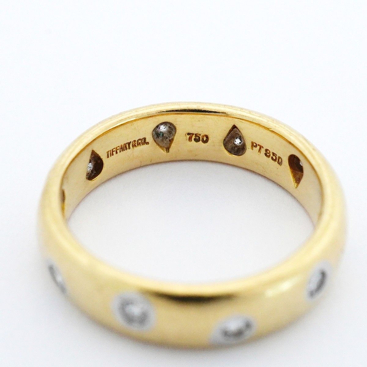 Tiffany & Co Ring Dots 18k Yellow Gold Platinum Diamond — view 4