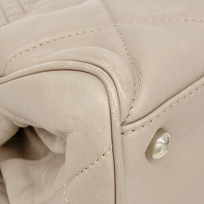 Chanel Tote Quilted Lambskin Light Brown Silver — view 6