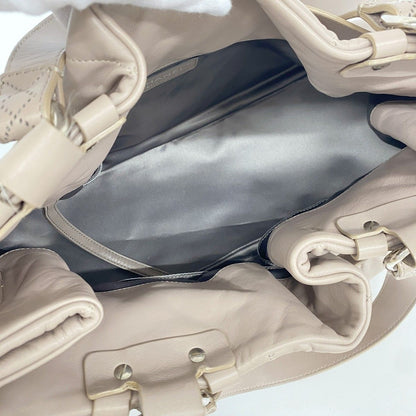 Chanel Tote Quilted Lambskin Light Brown Silver — view 4