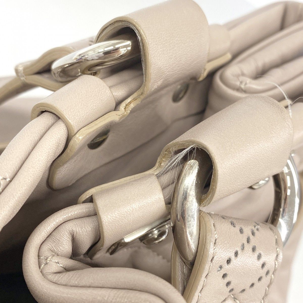 Chanel Tote Quilted Lambskin Light Brown Silver — view 7