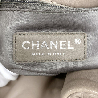 Chanel Tote Quilted Lambskin Light Brown Silver — view 5