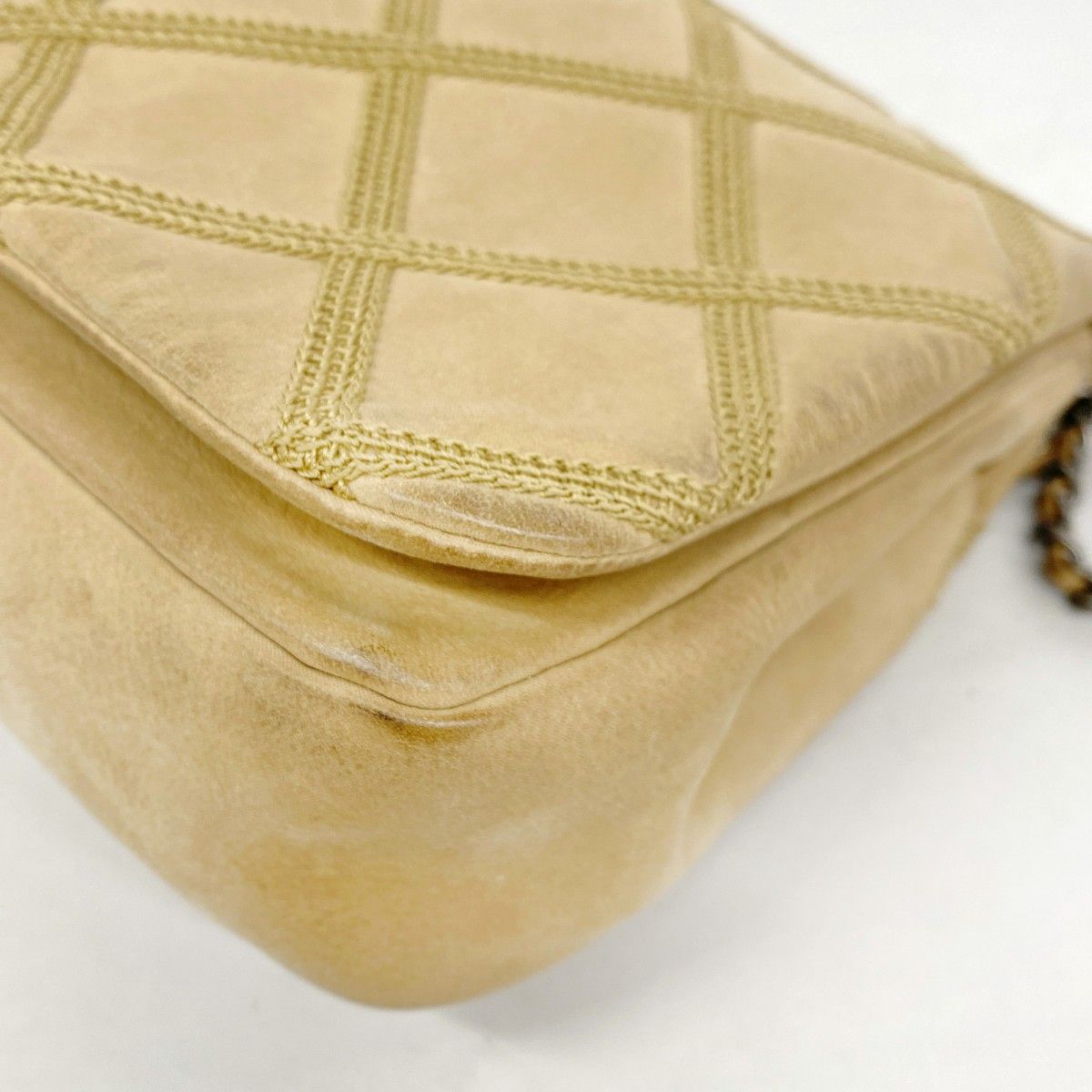 Chanel Shoulder Bag Calfskin Beige Silver — view 6