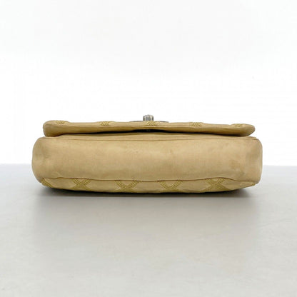 Chanel Shoulder Bag Calfskin Beige Silver — view 3