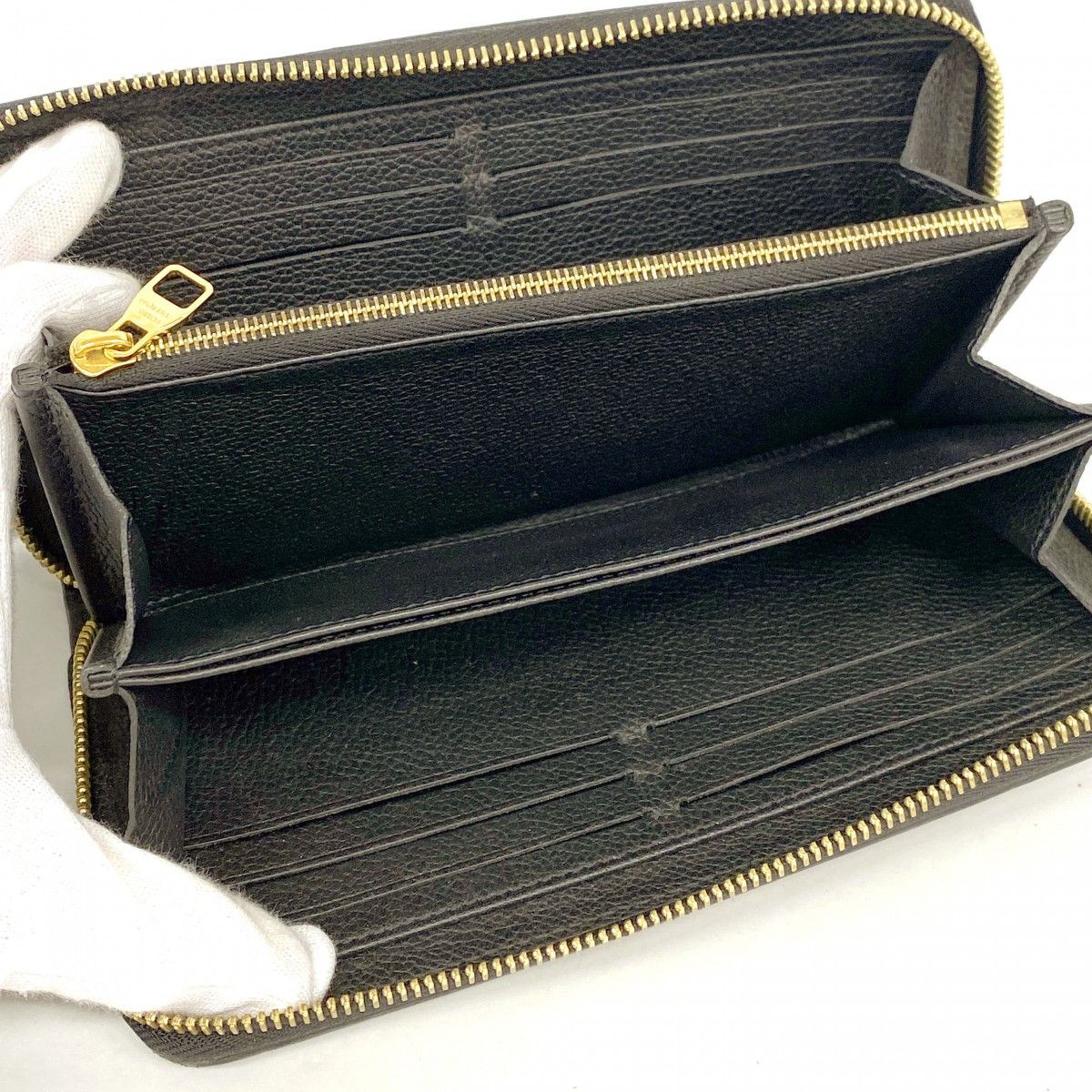 Louis Vuitton Wallet Monogram Empreinte Bicolor Zippy Beige Black Cles — view 3