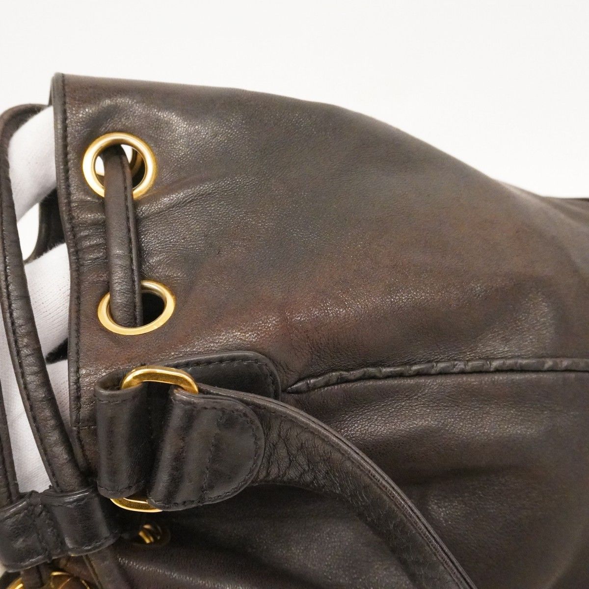Chanel Shoulder Bag Lambskin Black Gold — view 6