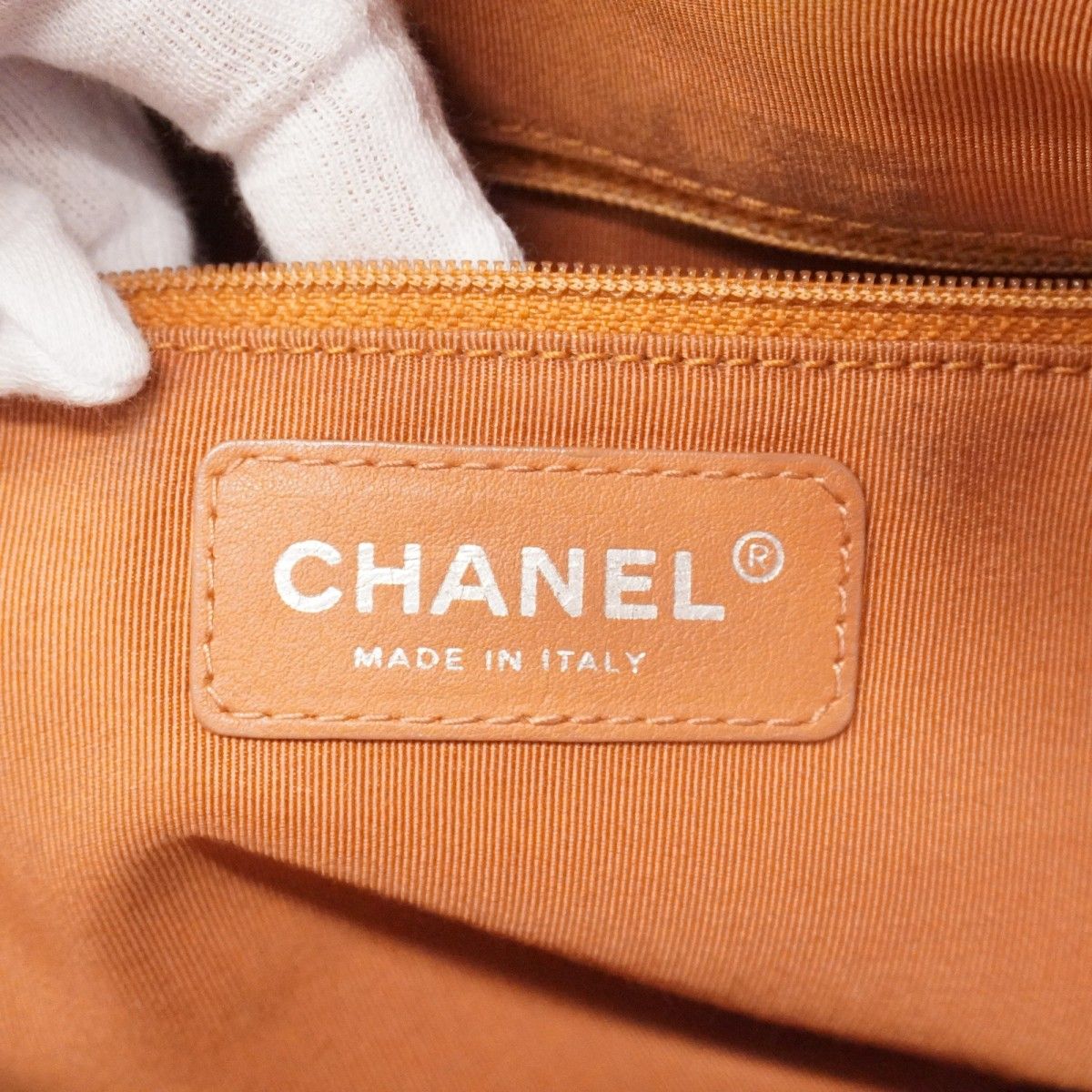 Chanel Handbag Stitch Leather Brown Silver — view 5