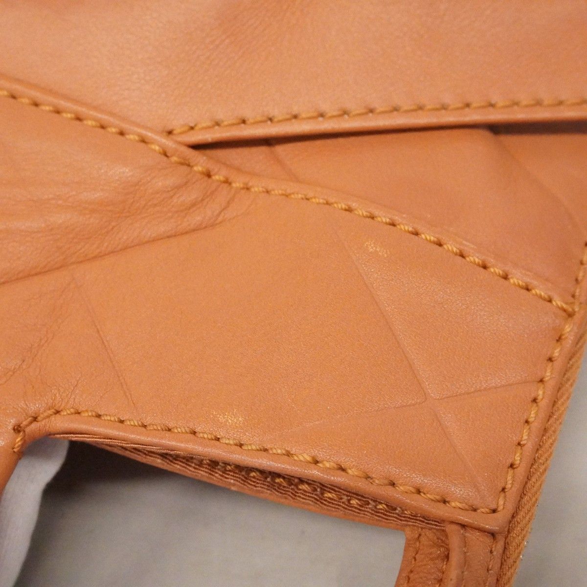 Chanel Handbag Stitch Leather Brown Silver — view 8