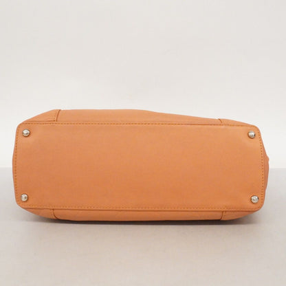 Chanel Handbag Stitch Leather Brown Silver — view 3
