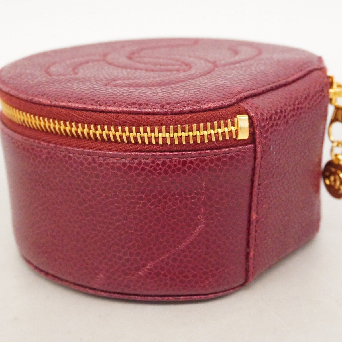 Chanel Pouch Caviar Leather Bordeaux Gold — view 6