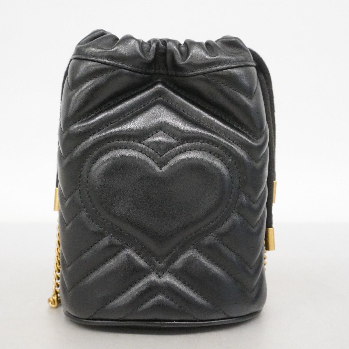 Gucci Shoulder Bag GG Marmont Leather Black Gold — view 8