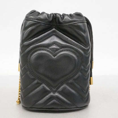 Gucci Shoulder Bag GG Marmont Leather Black Gold — view 8