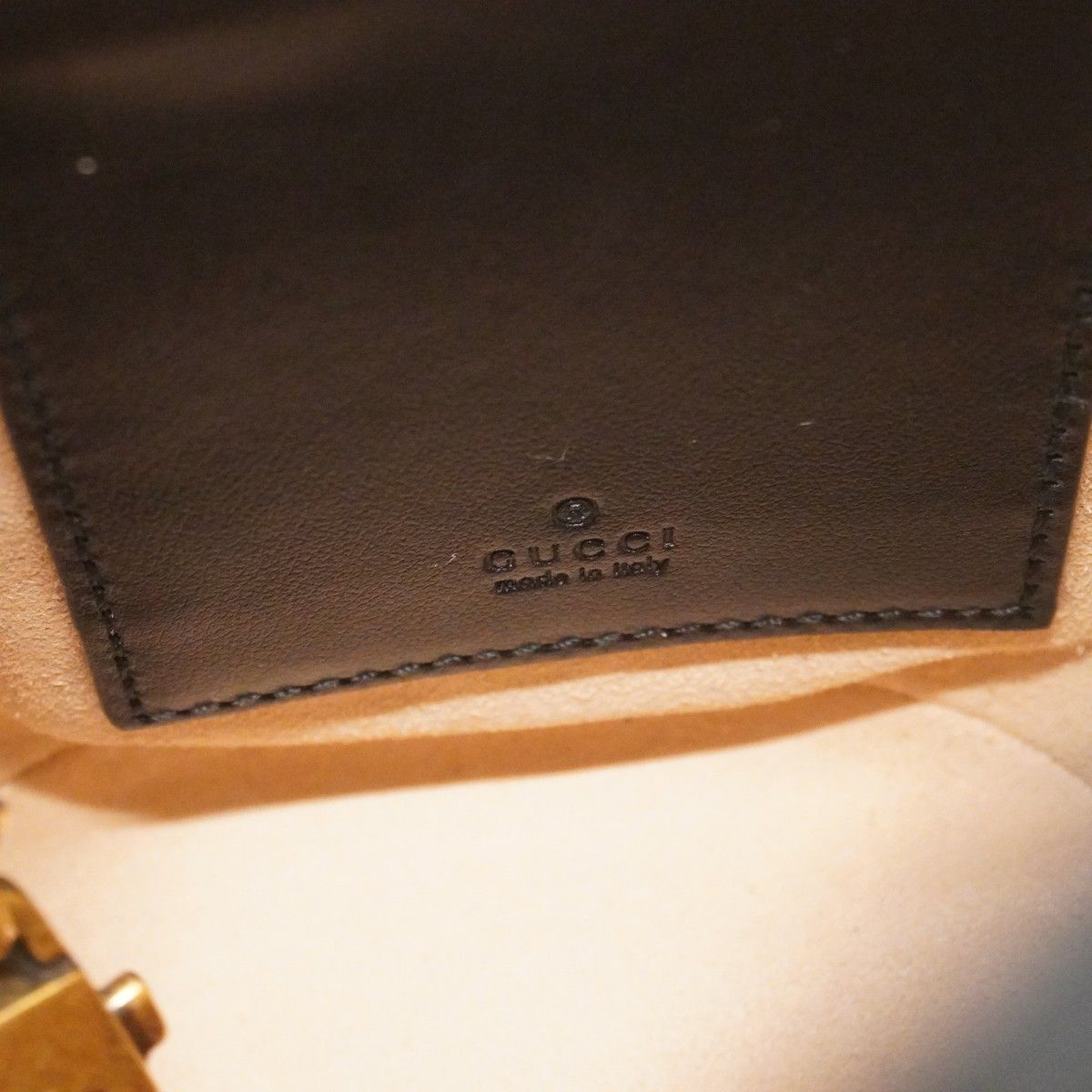 Gucci Shoulder Bag GG Marmont Leather Black Gold — view 5