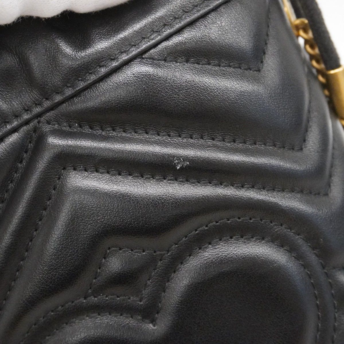 Gucci Shoulder Bag GG Marmont Leather Black Gold — view 7