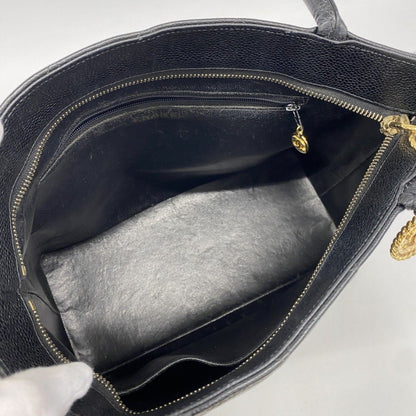 Chanel Tote Medallion Caviar Leather Black Gold — view 4