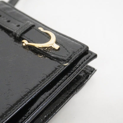 Gucci Shoulder Wallet Micro Guccissima Enamel Black Gold — view 7