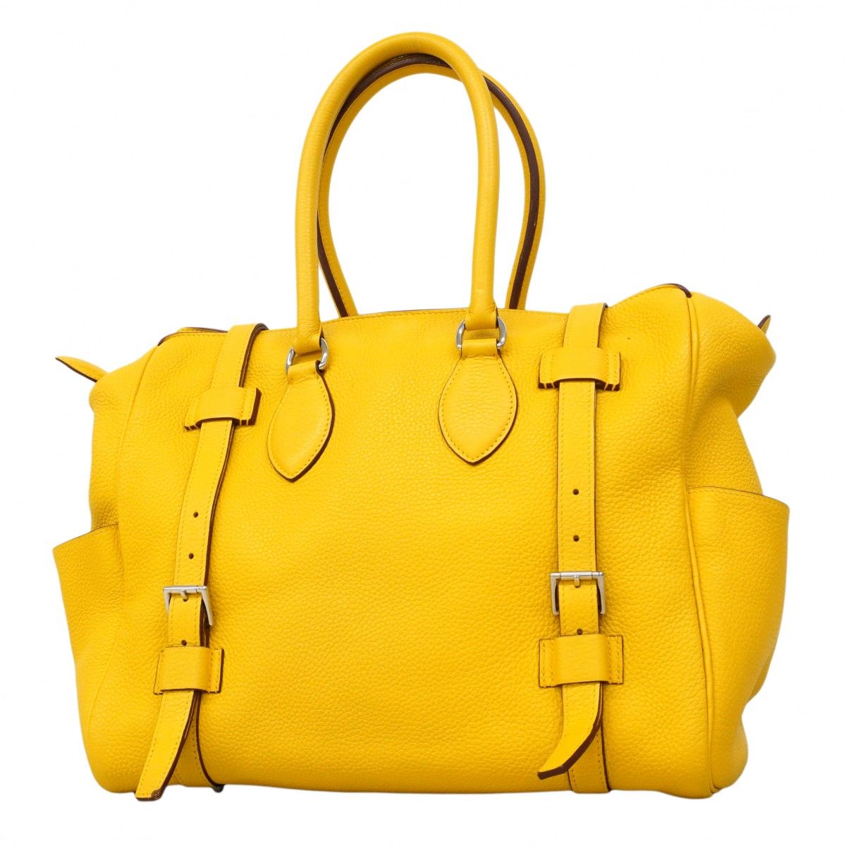 Hermes Handbag Pursangle 35 Taurillon Clemence Soleil Silver
