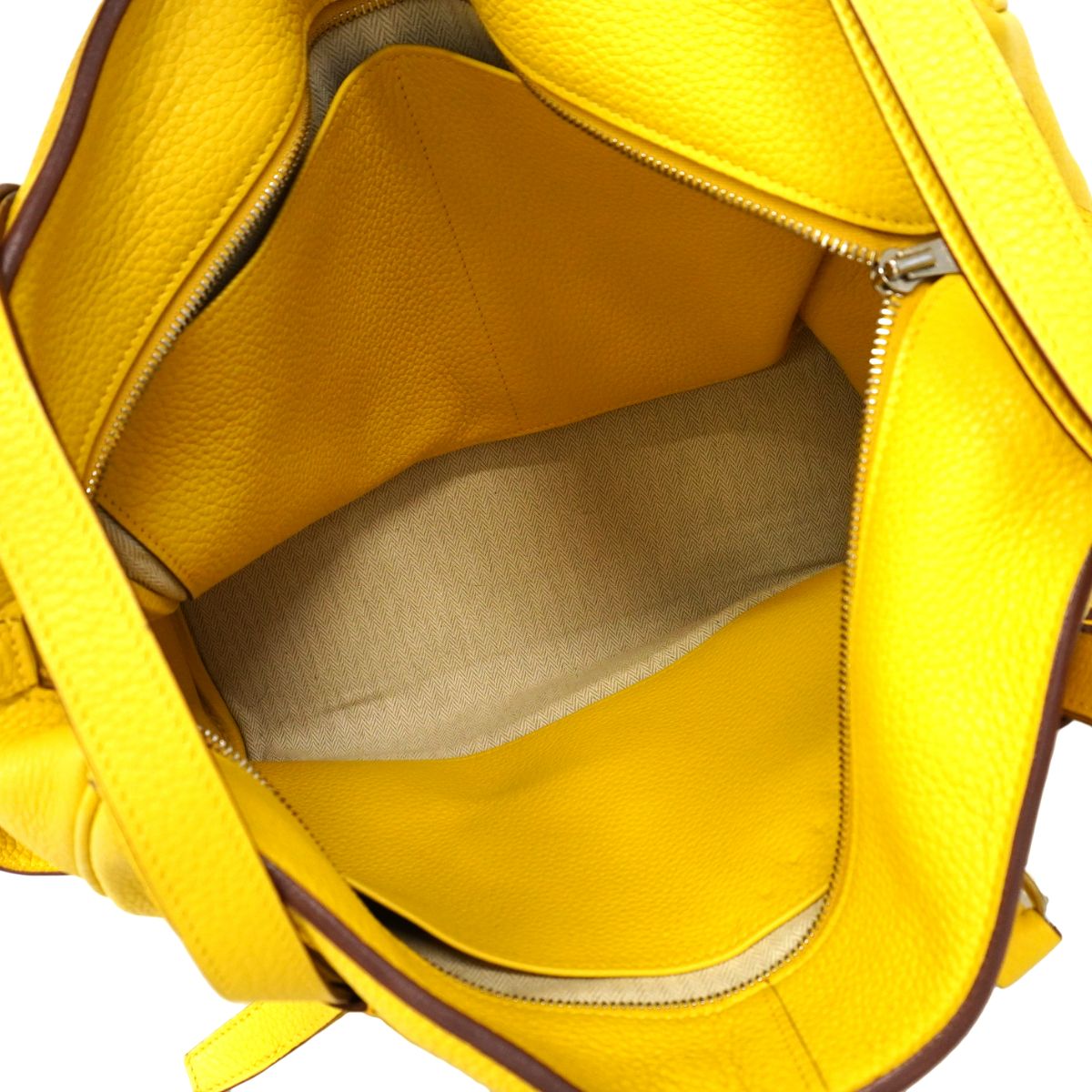 Hermes Handbag Pursangle 35 Taurillon Clemence Soleil Silver — view 4