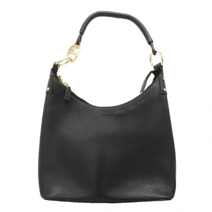 Gucci Shoulder Bag Leather Black Gold