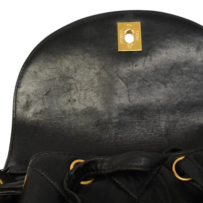 Chanel Backpack Quilted Lambskin Black Gold — view 9
