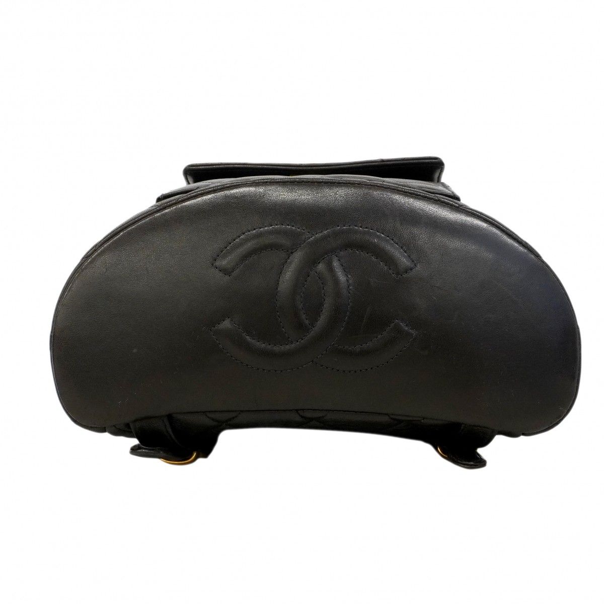 Chanel Backpack Quilted Lambskin Black Gold — view 3