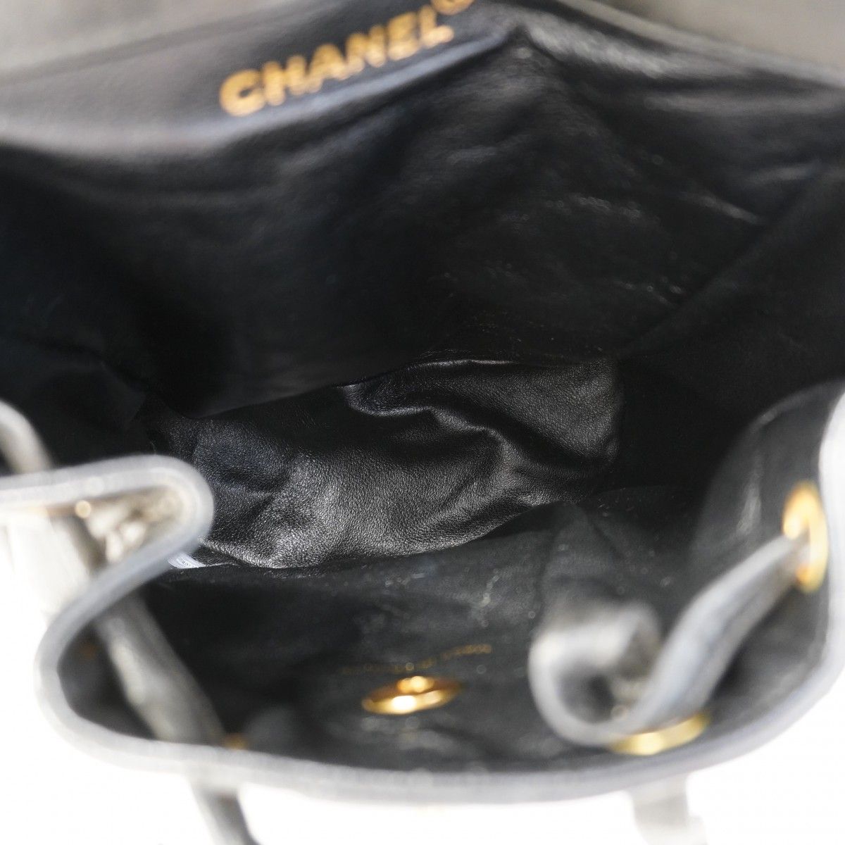 Chanel Backpack Quilted Lambskin Black Gold — view 4