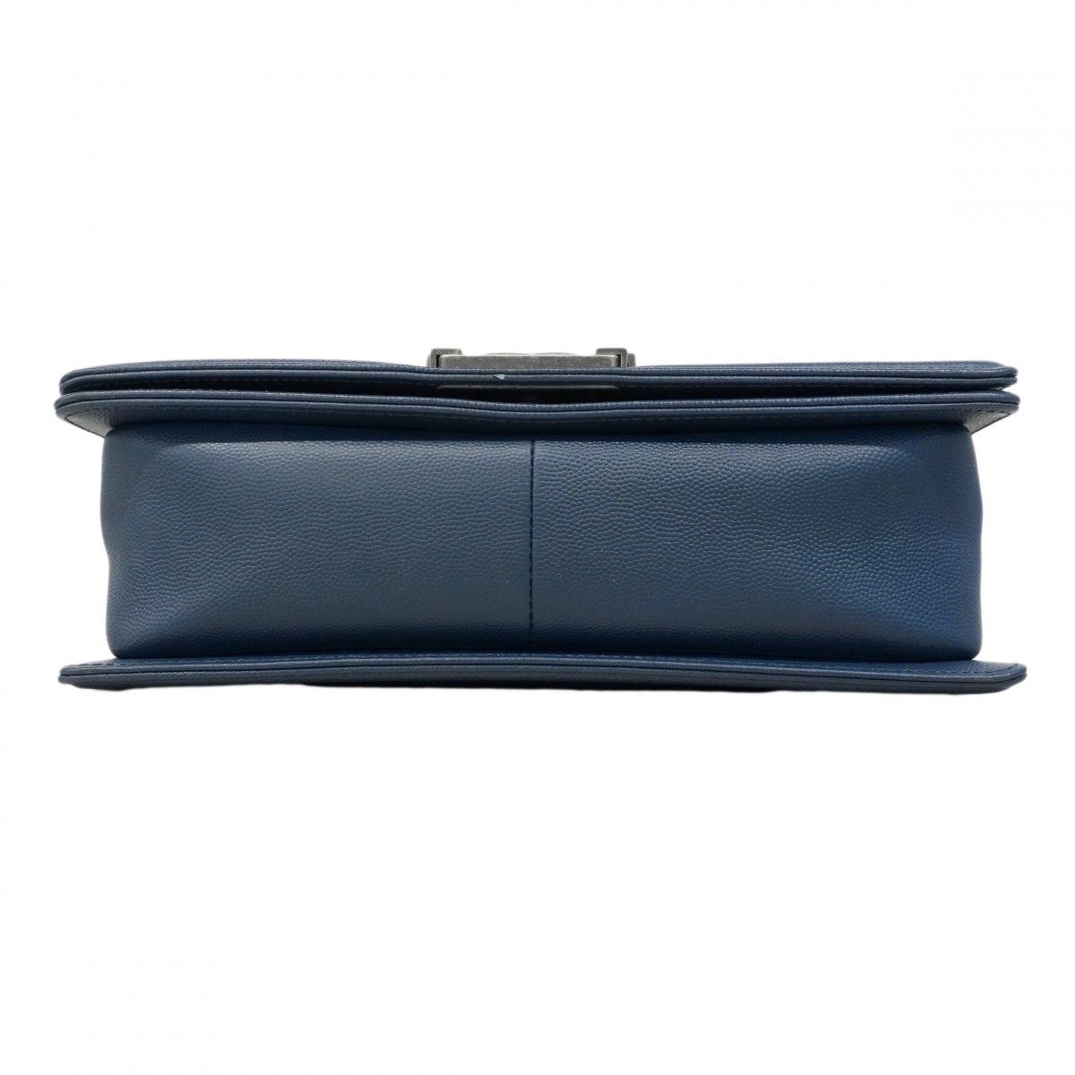 Chanel Shoulder Bag Boy Caviar Leather Navy Silver — view 3