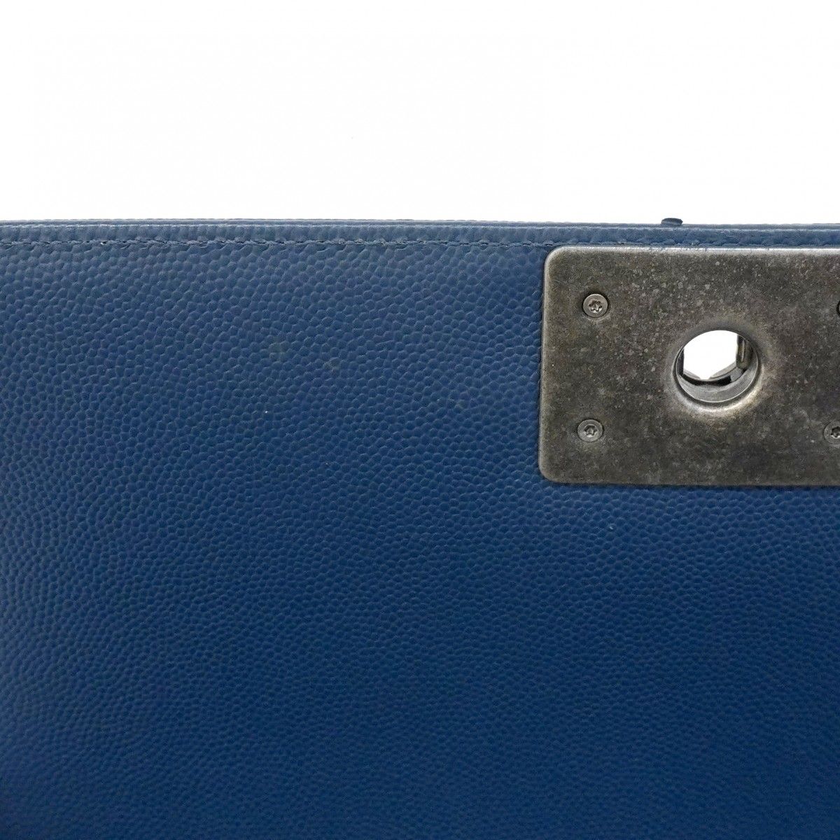 Chanel Shoulder Bag Boy Caviar Leather Navy Silver — view 8