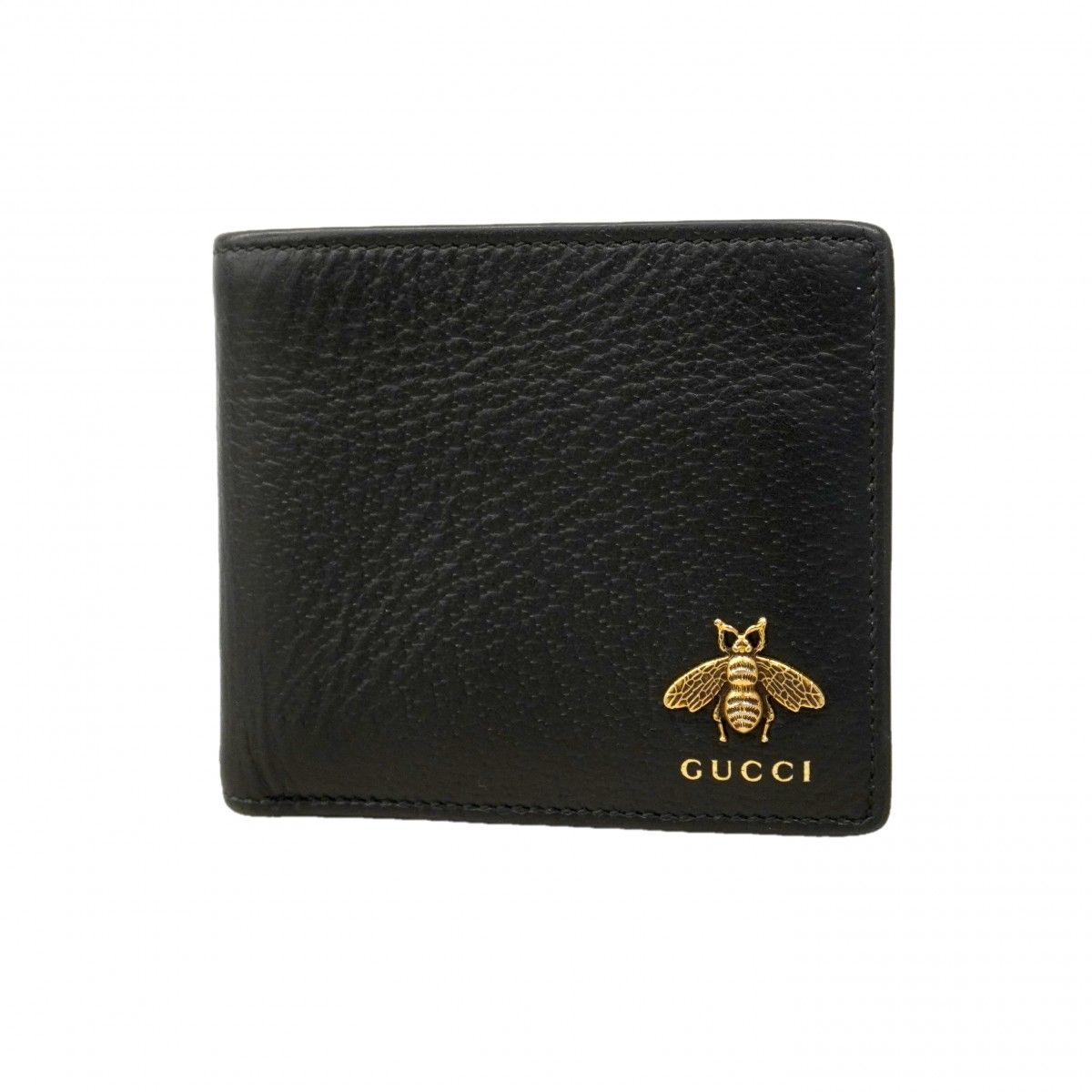 Gucci Wallet Bi Leather Black Gold