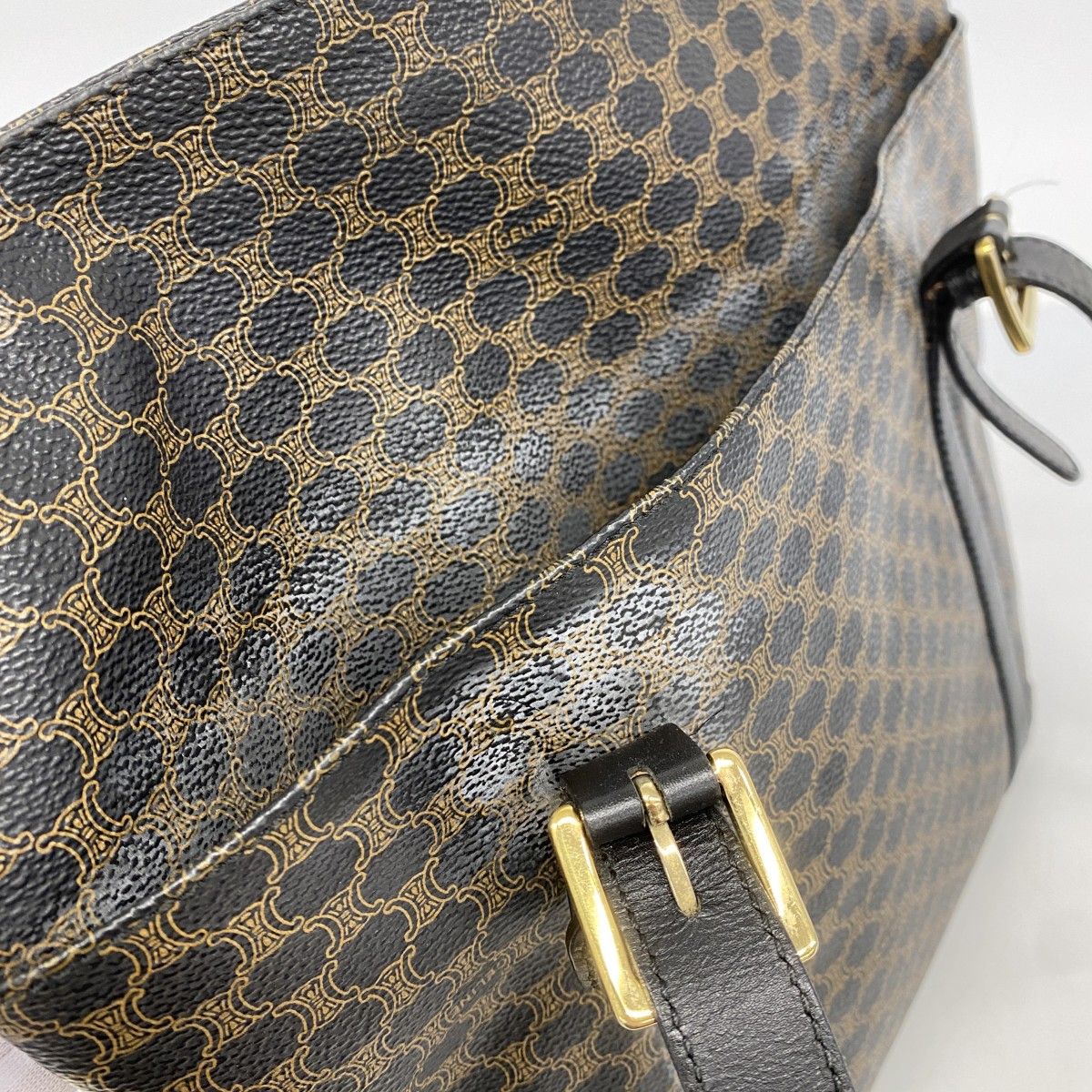 Celine Tote Macadam Brown Black Gold — view 9