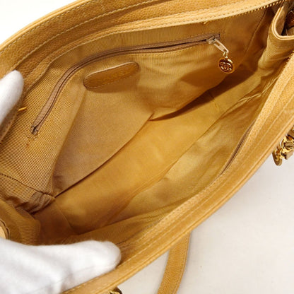 Chanel Shoulder Bag Triple Coco Caviar Leather Beige Gold — view 4