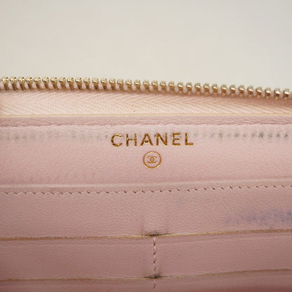 Chanel Wallet Stitch Lambskin Pink Champagne Gold — view 4