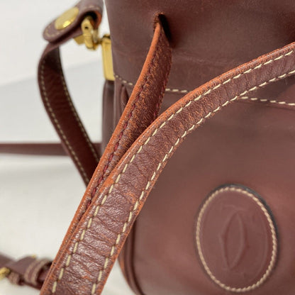Cartier Shoulder Bag Must Leather Bordeaux Gold — view 8