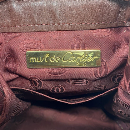 Cartier Shoulder Bag Must Leather Bordeaux Gold — view 5