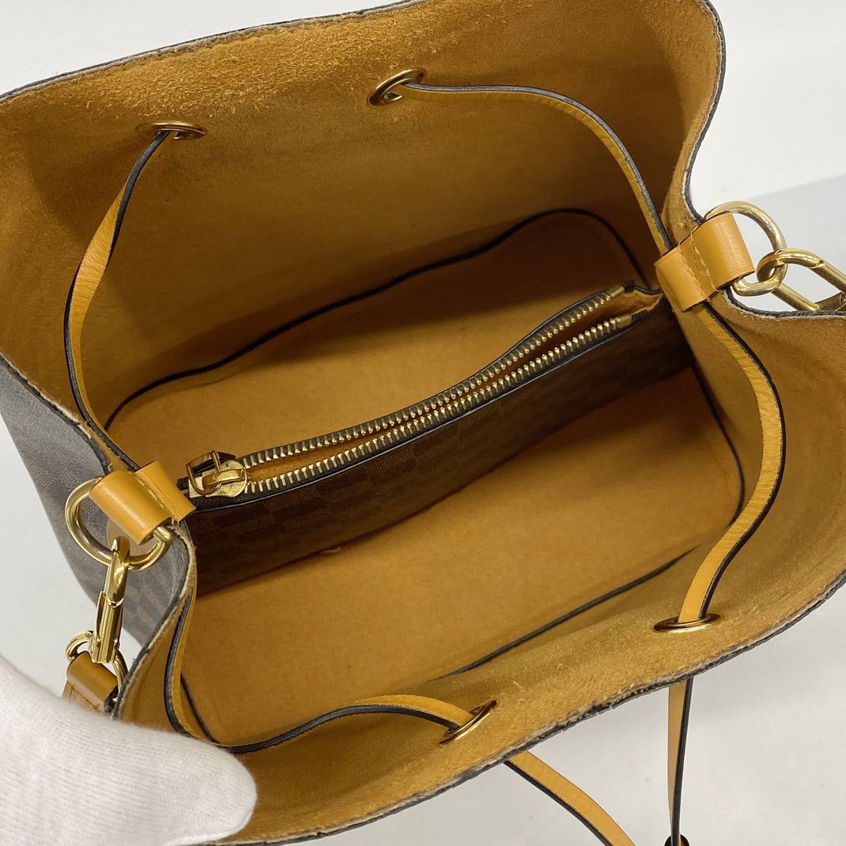Louis Vuitton Shoulder Bag Damier Neo Noe Ebene Saffron — view 4