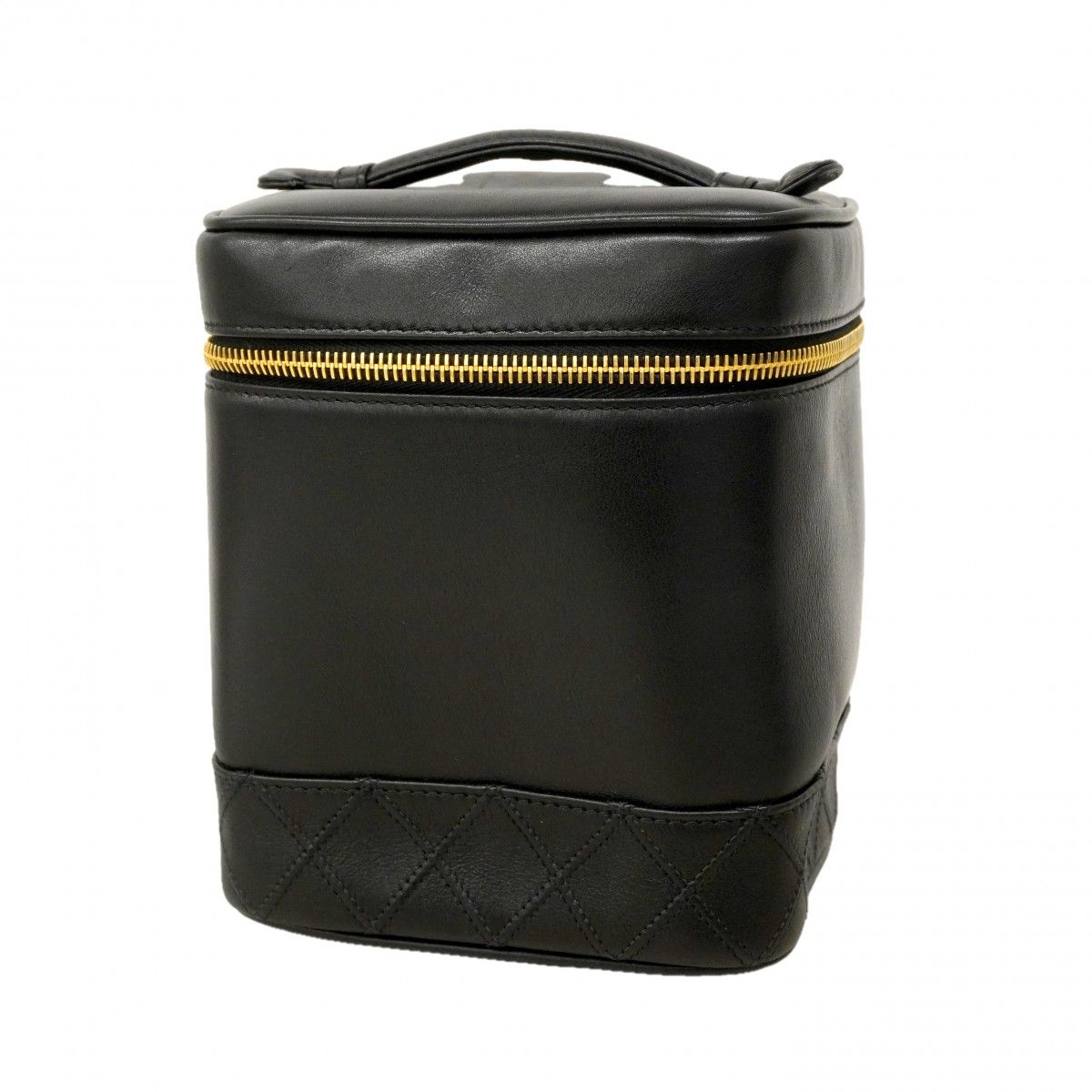 Chanel Vanity Bag Bicolor Lambskin Black Gold