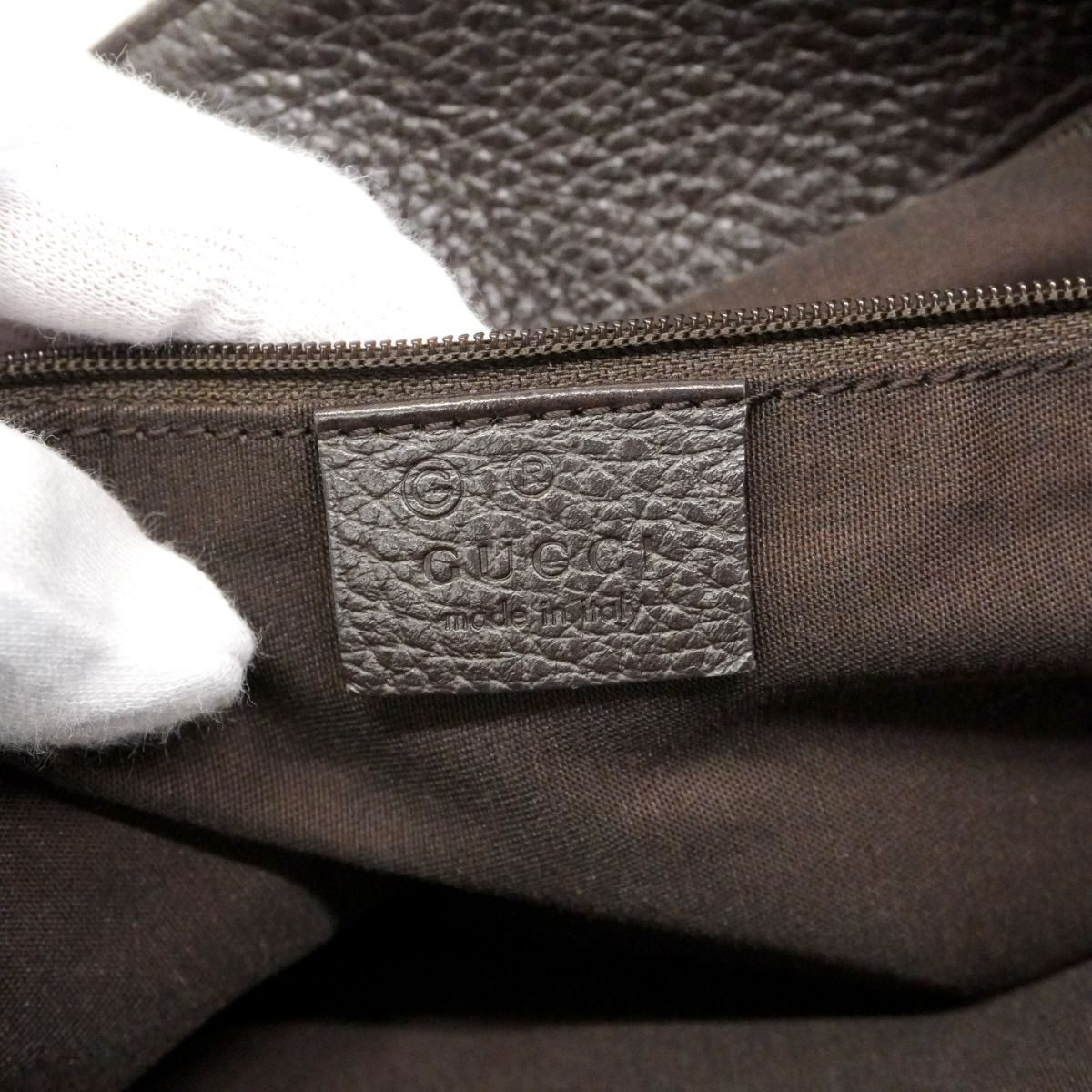 Gucci Tote GG Canvas Black Brown Silver — view 5