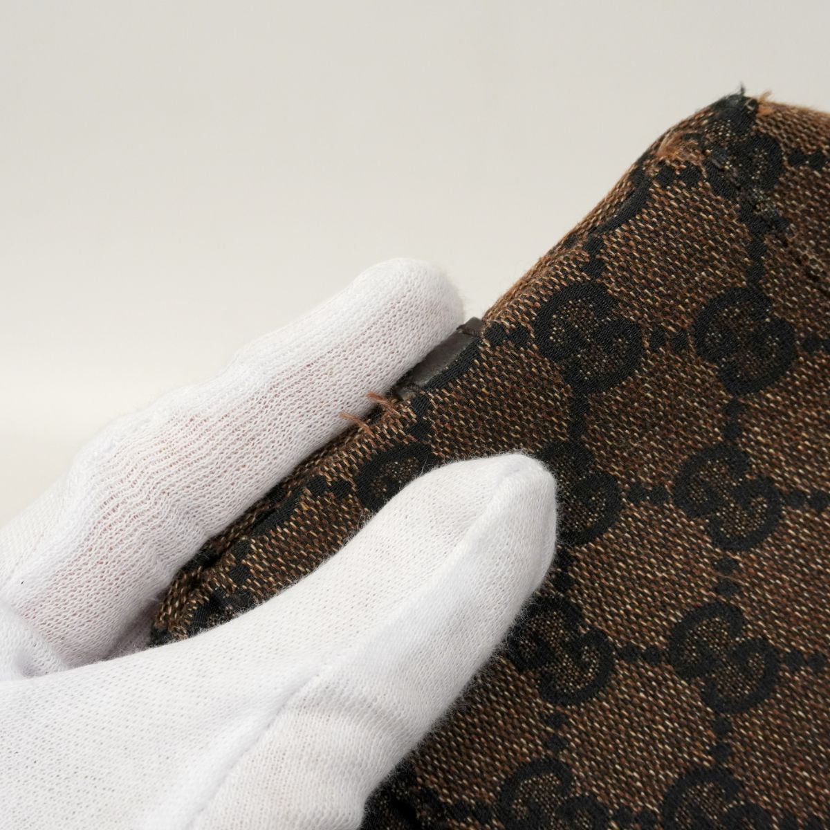 Gucci Tote GG Canvas Black Brown Silver — view 7