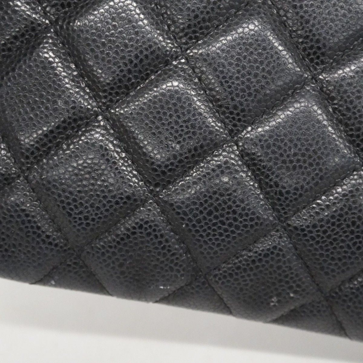 Chanel Wallet Caviar Leather Black Silver — view 7