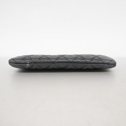 Chanel Wallet Caviar Leather Black Silver — view 3
