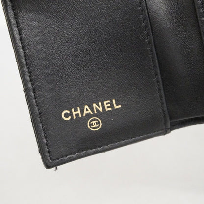 Chanel Trifold Wallet Caviar Leather Black Gold — view 4