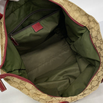 Gucci Handbag GG Canvas Beige Red Champagne Gold — view 4