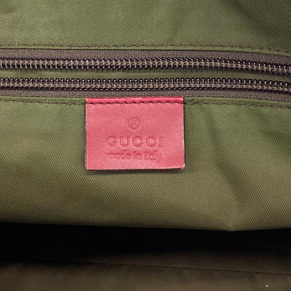 Gucci Handbag GG Canvas Beige Red Champagne Gold — view 5